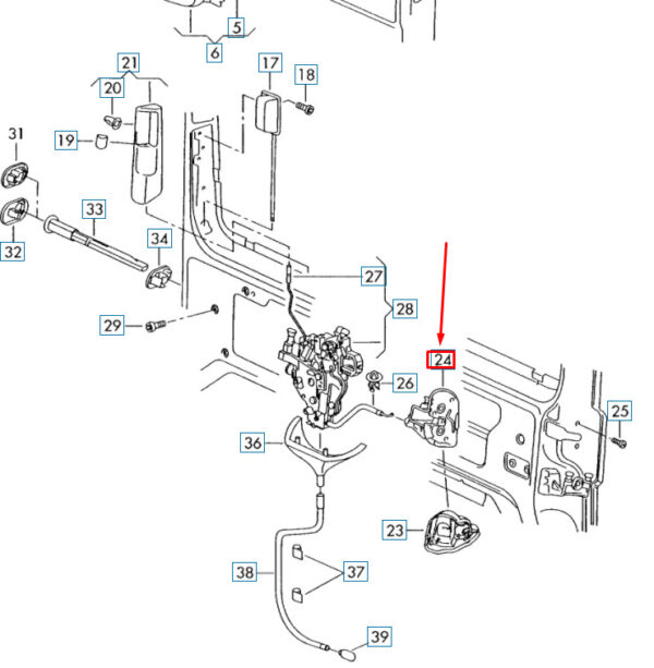 NEW VW TRANSPORTER T6 SLIDING DOOR RIGHT ROTARY LATCH LOCK 7E0843604E - Image 9