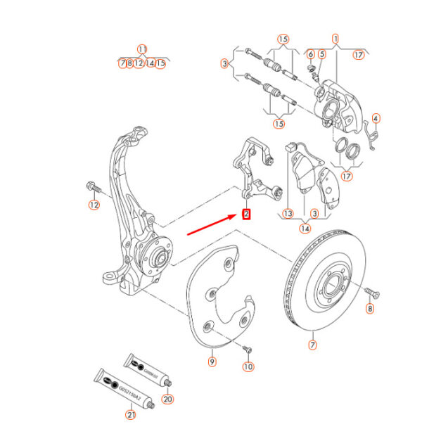 NEW AUDI A4 B8 FRONT BRAKE CALIPER CARRIER 4G0615125A - Image 9