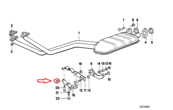 NEW BMW 3 E30 EXHAUST CLAMP BRACKET 18211178293 ORIGINAL - Image 7