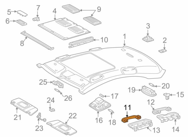 NEW MB C-CLASS W203 FRONT LEFT ROOF GRAB HANDLE A20381004511A26 ORIGINAL - Image 7