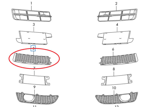 NEW AUDI Q7 4L FRONT BUMPER RIGHT LOWER GRILLE 4L0807698B01C S-LINE 2012 - Image 9