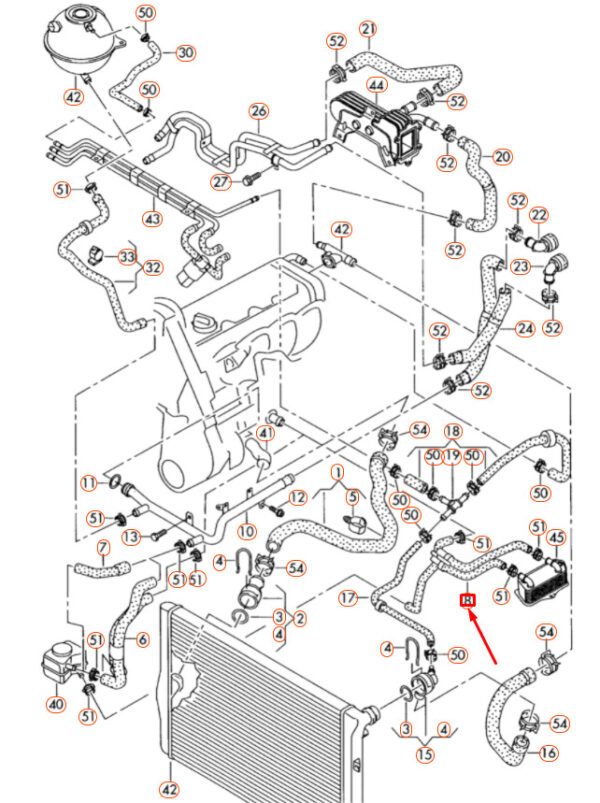 NEW AUDI A3 8P ENGINE COOLANT HOSE 1K0121086AD ORIGINAL - Image 7