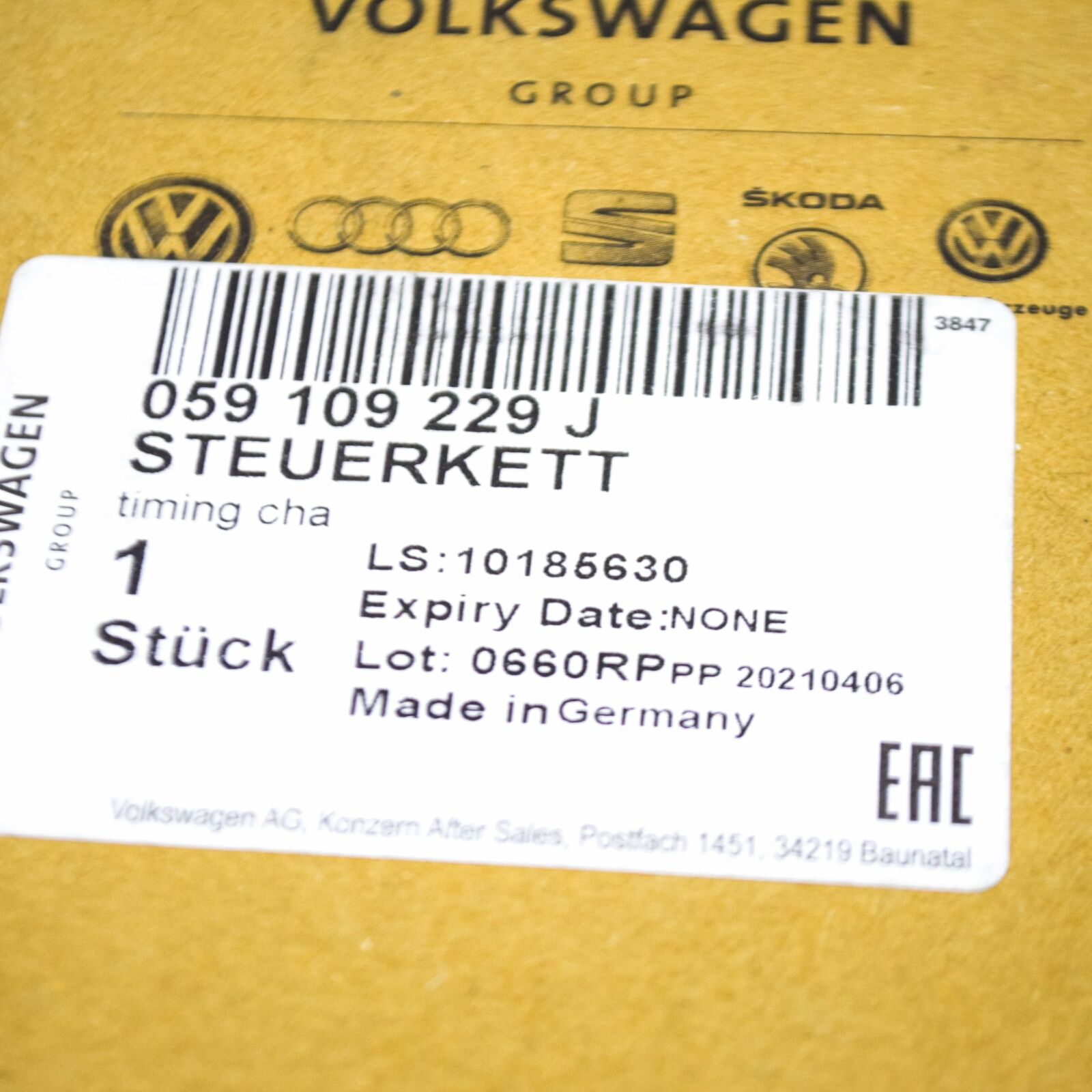 NEW AUDI A4 B8 UPPER CENTRE CAMSHAFT TIMING CHAIN 059109229J 9 NEW AUDI A4 B8 UPPER CENTRE CAMSHAFT TIMING CHAIN 059109229J - Image 9