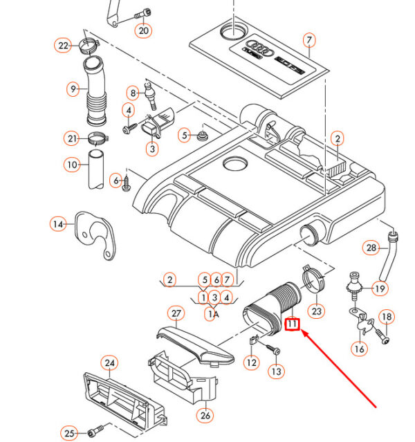 NEW AUDI A3 8P AIR INTAKE DUCT 1K0129618BM - Image 9