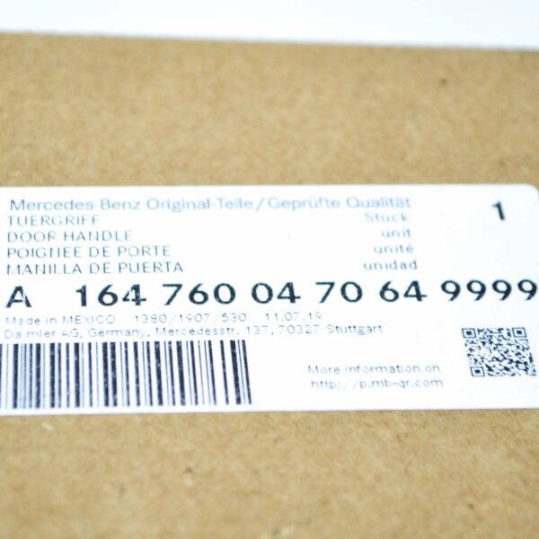NEW MB M W164 FRONT RIGHT DOOR EXTERIOR HANDLE A1647600470649999 ORIGINAL - Image 7