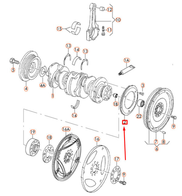 NEW AUDI A3 8P CRANKSHAFT IMPULSE ROTOR 071105189D ORIGINAL - Image 7
