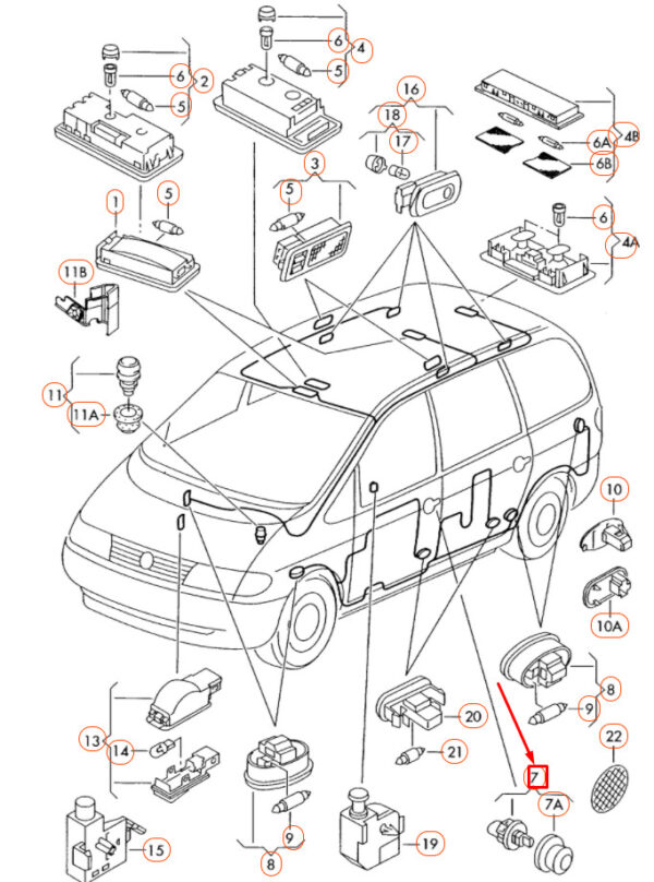 NEW VOLKSWAGEN SHARAN 7M MK1 DOOR CONTACT SWITCH 6N0947563 ORIGINAL - Image 7
