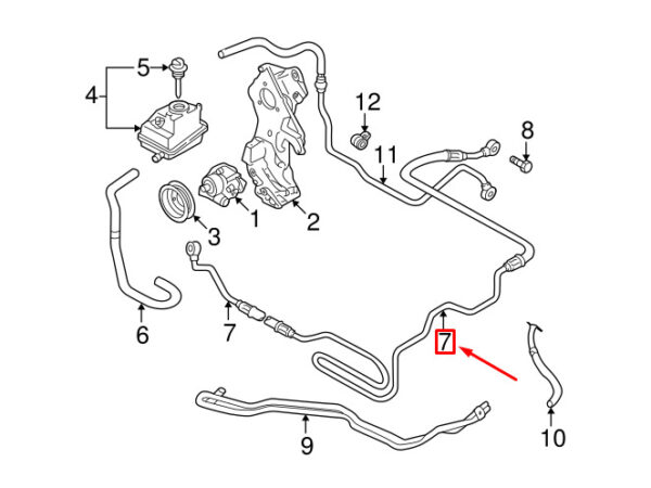 NEW AUDI A3 8L POWER STEERING PRESSURE HOSE 8N0422893N ORIGINAL - Image 7