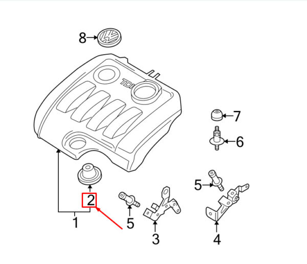 NEW AUDI A4 AVANT B7 ENGINE COVER GROMMET 03G103638A ORIGINAL - Image 7