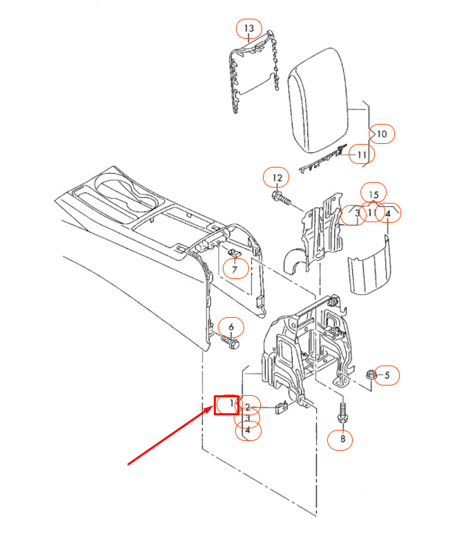 NEW AUDI A4 B8 FRONT MIDDLE ARMREST MOUNTING BASE 8K08642836PS 9 NEW AUDI A4 B8 FRONT MIDDLE ARMREST MOUNTING BASE 8K08642836PS - Image 9