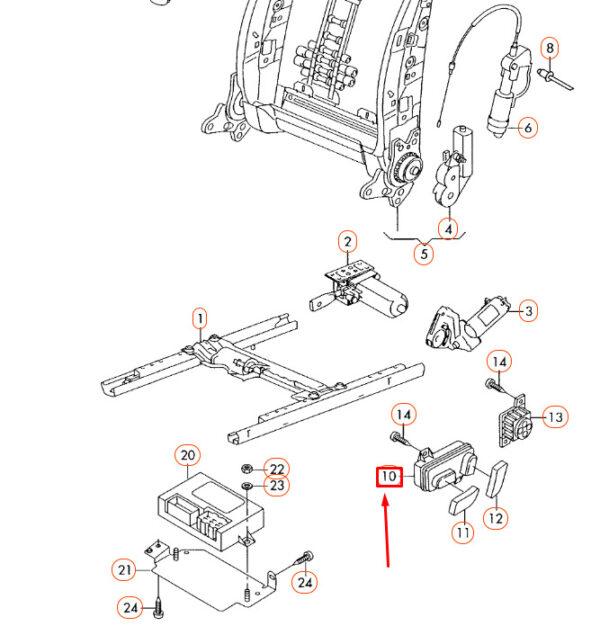 NEW AUDI TT 8J FRONT RIGHT SEAT CONTROL SWITCH UNIT 1Q0959748 - Image 9