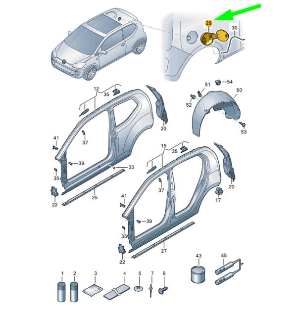 NEW VOLKSWAGEN UP FUEL FILLER FLAP 1S0809857KGRU - Image 9