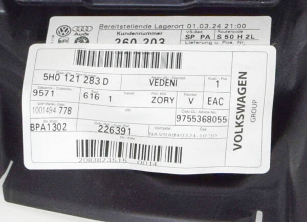 NEW VW GOLF CD MK8 LEFT ENGINE RADIATOR AIR GUIDE 5H0121283D ORIGINAL - Image 7