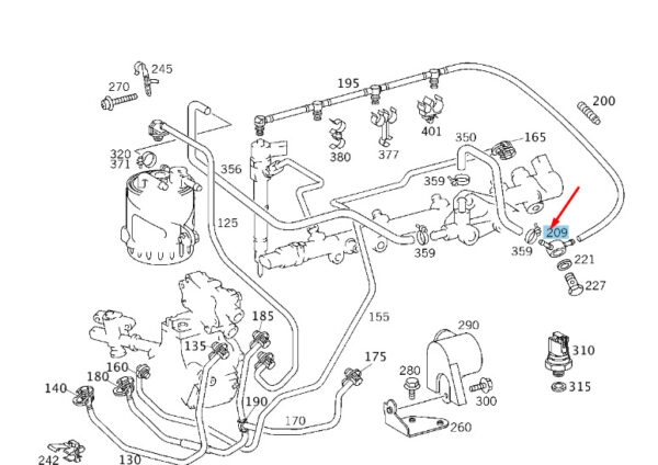 NEW MB C W203 FUEL DISTRIBUTOR LEAK LINE BANJO UNION A0000780233 ORIGINAL - Image 7