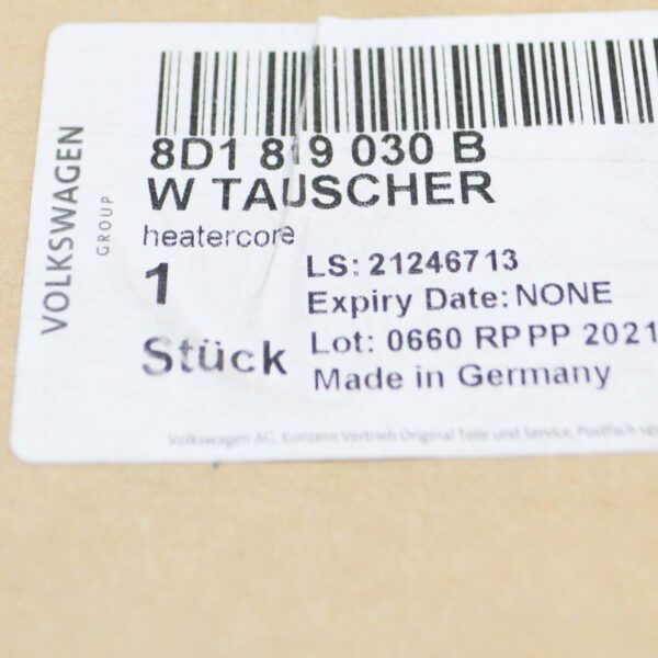 NEW VOLKSWAGEN PASSAT B5 INTERIOR HEATER CORE LHD 8D1819030B 1.8 PETROL ORIGINAL - Image 7