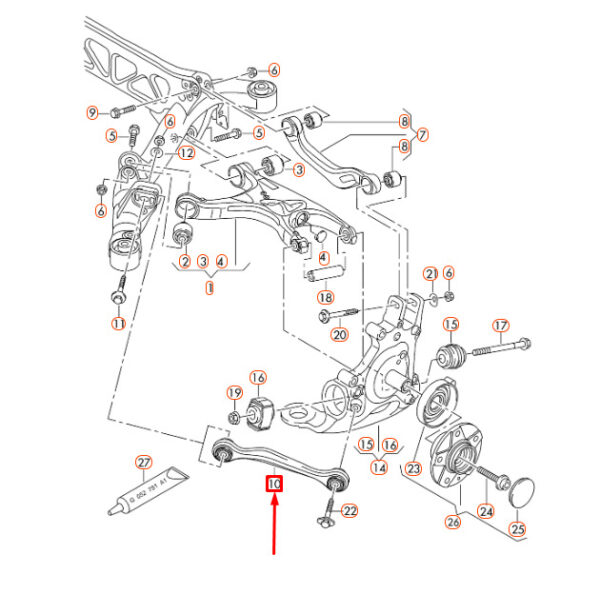 NEW AUDI A4 B8 REAR AXLE TRACK ROD ARM 8K0501529L - Image 9