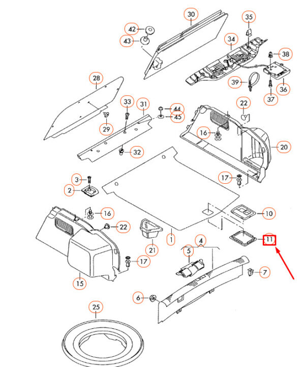 NEW AUDI A4 B7 LUGGAGE COMPARTMENT LOWER HANDLE COVER 8E5863638 - Image 7
