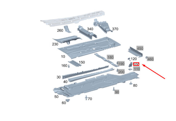 NEW MERCEDES-BENZ GLA H247 AMG LEFT MAIN FLOOR BRACKET A1776824801 ORIGINAL - Image 7