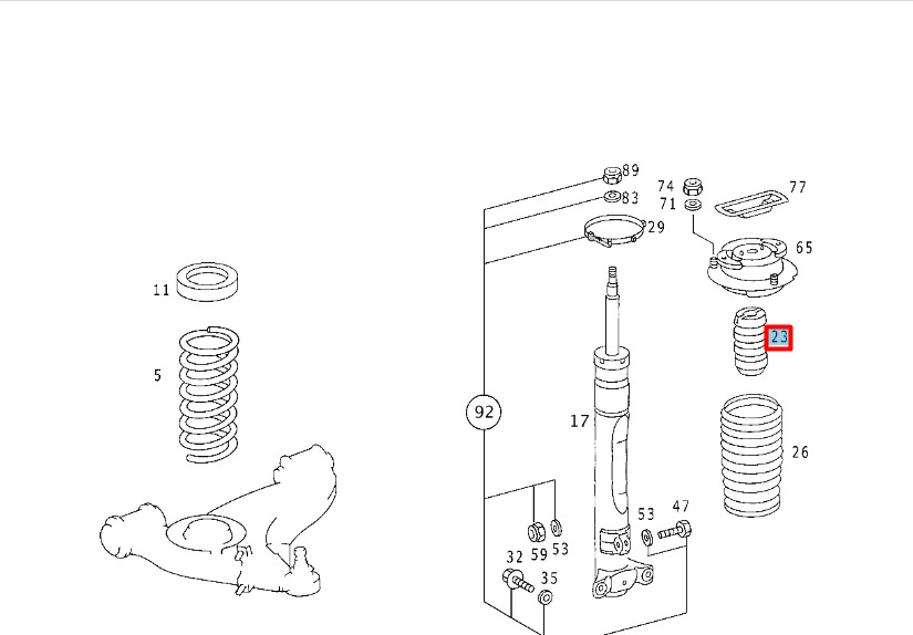 NEW MERCEDES-BENZ COUPE C124 FRONT AXLE SPRING RUBBER BUFFER A1243230644 7 NEW MERCEDES-BENZ COUPE C124 FRONT AXLE SPRING RUBBER BUFFER A1243230644 - Image 7