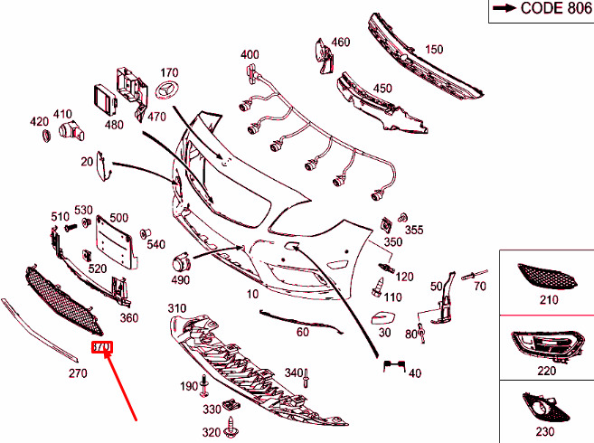 NEW MERCEDES-BENZ CLA COUPE C117 FRONT BUMPER LOWER GRILLE A1178801500 ORIGINAL 7 NEW MERCEDES-BENZ CLA COUPE C117 FRONT BUMPER LOWER GRILLE A1178801500 ORIGINAL - Image 7