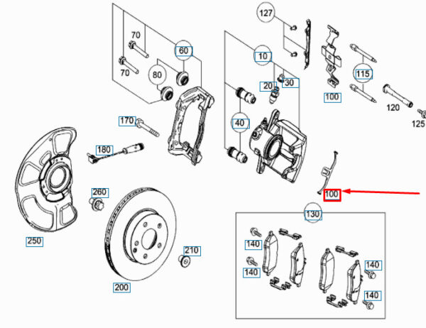 NEW MB SLK R172 FRONT WHEEL BRAKE RETAINING SPRING A0009934607 ORIGINAL - Image 7