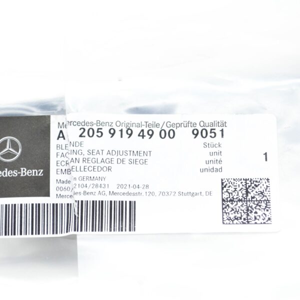 NEW MB C W205 FRONT RIGHT SEAT ADJUSTMENT TRIM A20591949009051 - Image 7