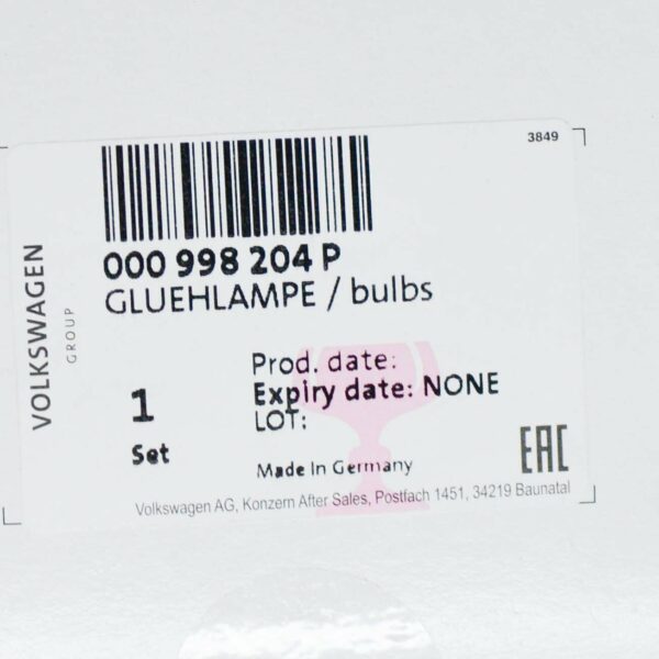 NEW VOLKSWAGEN GOLF MK7 H7-LL BULBS SET 000998204P ORIGINAL - Image 7
