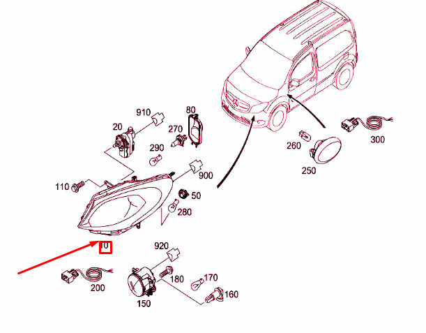 NEW MERCEDES-BENZ CITAN W415 FRONT RIGHT HEADLIGHT LHD A4158260201 9 NEW MERCEDES-BENZ CITAN W415 FRONT RIGHT HEADLIGHT LHD A4158260201 - Image 9