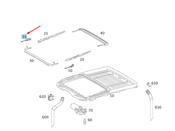 NEW MERCEDES-BENZ S W221 SLIDING ROOF RIGHT GUIDEA2217820286 ORIGINAL - Image 7