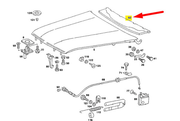NEW MERCEDES-BENZ SL R107 ENGINE HOOD SEALING A1078800097 ORIGINAL - Image 7