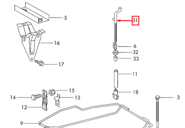 NEW VOLKSWAGEN CRAFTER 2E SPARE WHEEL MOUNTING HOOK 220MM 2D3803658 ORIGINAL - Image 7
