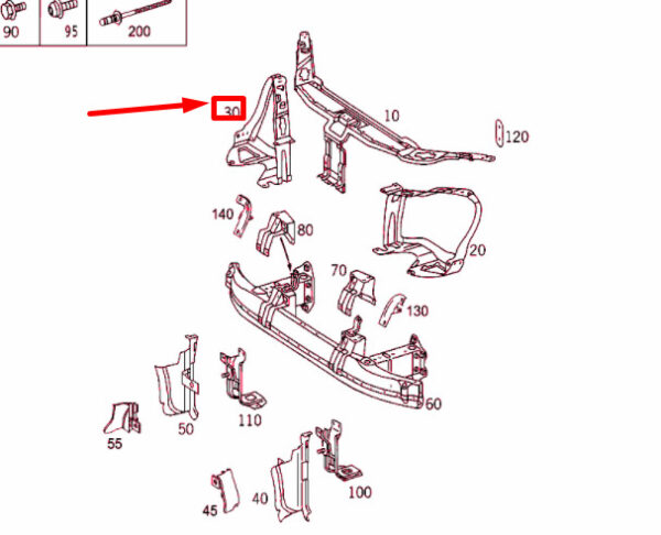 NEW MERCEDES-BENZ S W220 RIGHT LIGHTING UNIT STIFFENING A2206200672 - Image 7