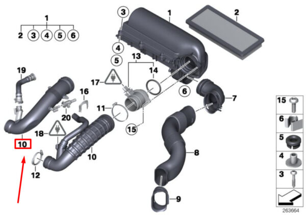NEW MINI COOPER S JCW R56 AIR PIPE DUCT 13717627503 ORIGINAL - Image 7