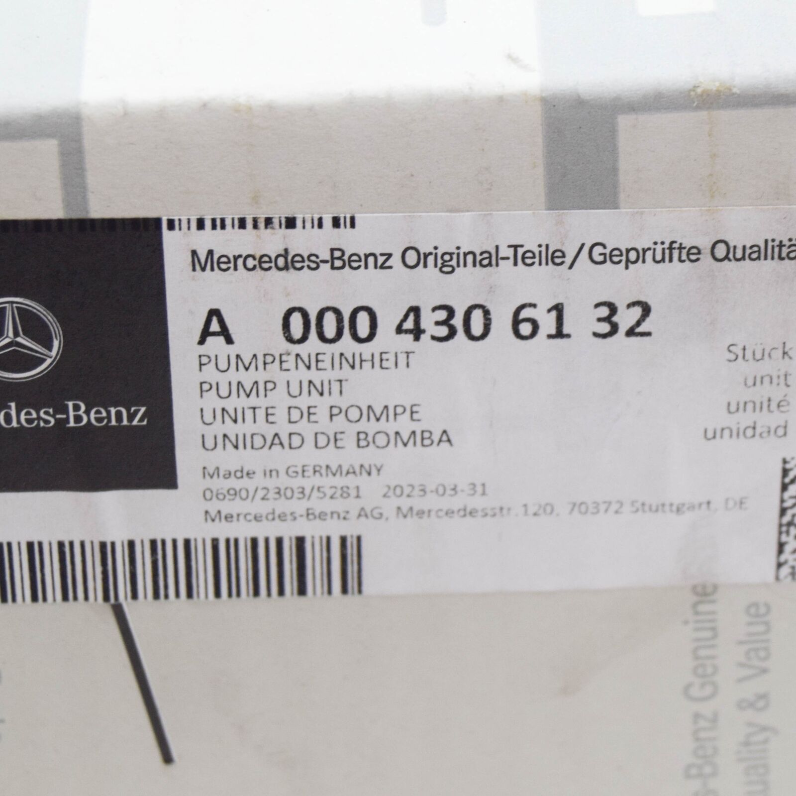 NEW MERCEDES-BENZ C W205 VACUUM PUMP A0004306132 2013 ORIGINAL 7 NEW MERCEDES-BENZ C W205 VACUUM PUMP A0004306132 2013 ORIGINAL - Image 7