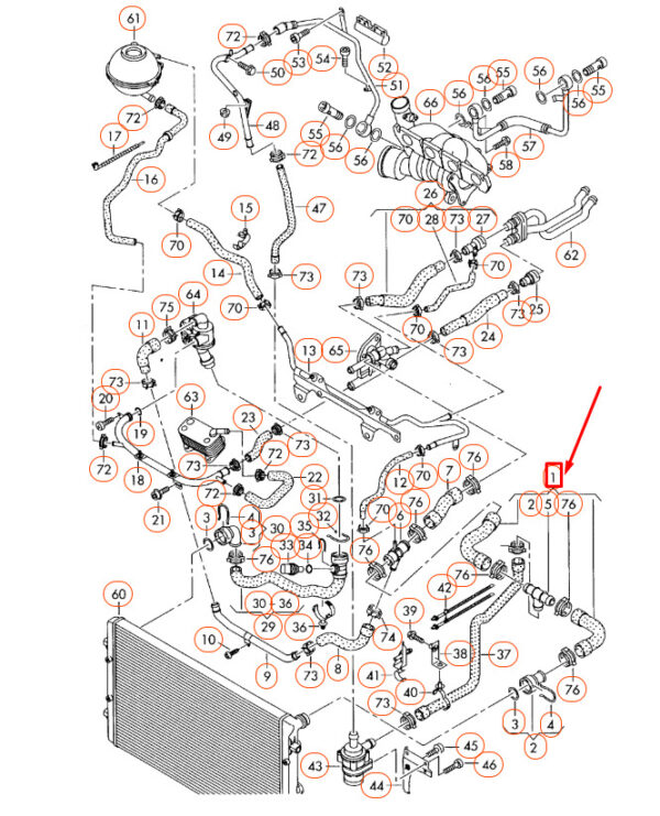 NEW AUDI A3 8P UPPER RADIATOR HOSE 1K0122101DK - Image 9