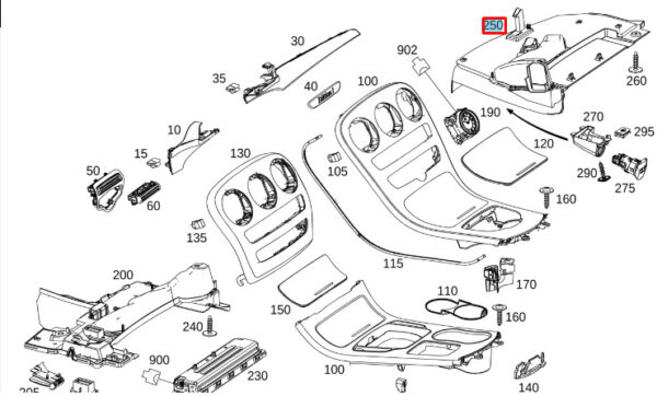 NEW MB C W205 FRONT INSTRUMENT DASH PANEL TRIM LOWER RIGHT A2056802400 ORIGINAL - Image 7