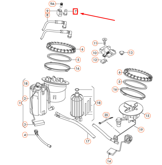 NEW AUDI A4 B8 FUEL PUMP QUICK ACTING COUPLING 8E0201263G ORIGINAL 7 NEW AUDI A4 B8 FUEL PUMP QUICK ACTING COUPLING 8E0201263G ORIGINAL - Image 7