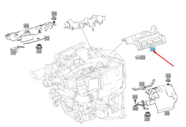 NEW MERCEDES-BENZ ML W164 ENGINE HOUSING LEFT COVER PLATE A6420160724 ORIGINAL - Image 7