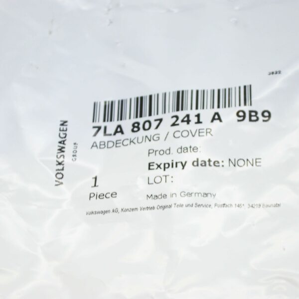NEW VOLKSWAGEN TRANSPORTER T6 FRONT COVER FOR TOWING EYE 7LA807241A9B9 ORIGINAL - Image 7