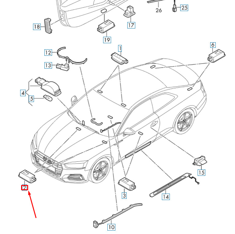 NEW AUDI A4 S4 AVANT QUATTRO B9 FRONT RIGHT FOOTWELL LIGHT 8W0947415B 9 NEW AUDI A4 S4 AVANT QUATTRO B9 FRONT RIGHT FOOTWELL LIGHT 8W0947415B - Image 9