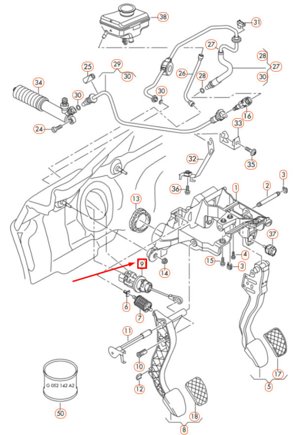 NEW AUDI A4 B8 CLUTCH MASTER CYLINDER LHD 8K1721401H ORIGINAL - Image 7