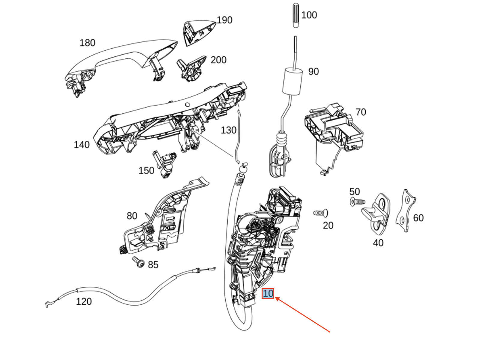 NEW MERCEDES-BENZ C W205 FRONT LEFT DOOR LOCK LHD A0997208101 ORIGINAL 7 NEW MERCEDES-BENZ C W205 FRONT LEFT DOOR LOCK LHD A0997208101 ORIGINAL - Image 7