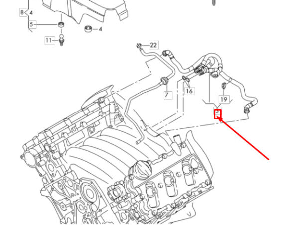 NEW AUDI A4 B8 CYLINDER HEAD BREATHER HOSE 06E103217AA - Image 9