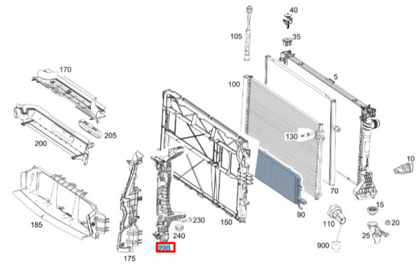 NEW MERCEDES-BENZ VITO FURGON W447 RIGHT RADIATOR SUPPORT A4475040200 ORIGINAL - Image 7