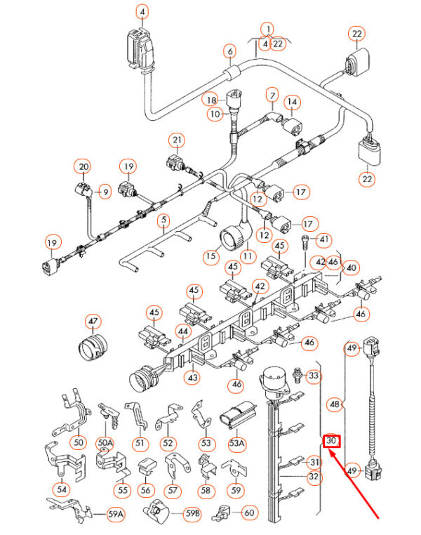 NEW AUDI A3 8P INJECTOR ADAPTER CABLE LOOM 038971600 - Image 9