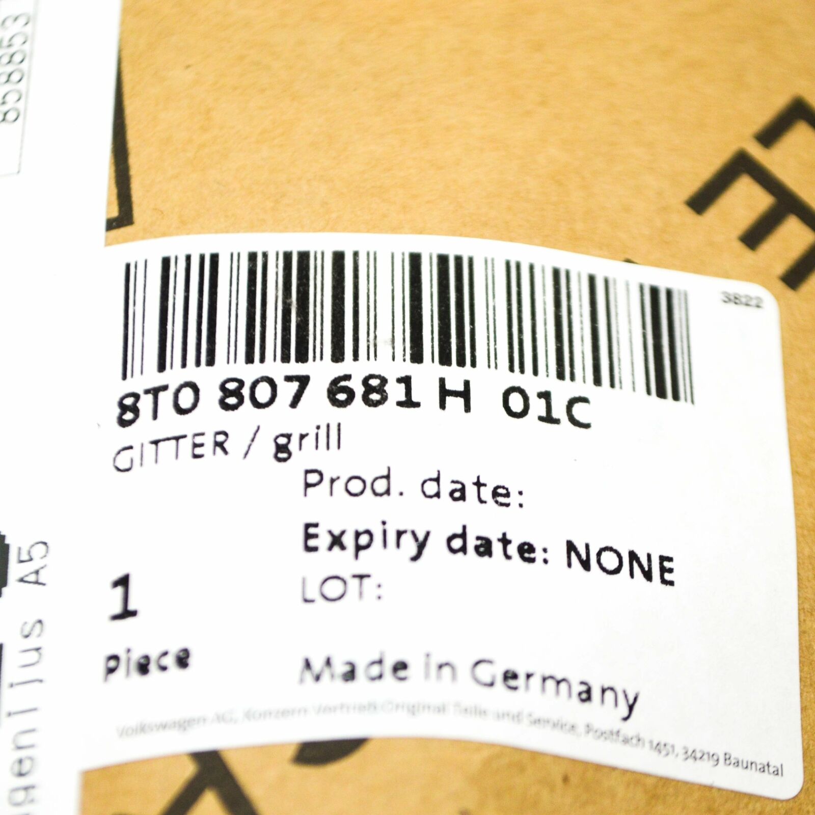 NEW AUDI A5 8T3 FRONT BUMPER LEFT AIR GUIDE GRILLE 8T0807681H01C 9 NEW AUDI A5 8T3 FRONT BUMPER LEFT AIR GUIDE GRILLE 8T0807681H01C - Image 9