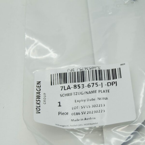 NEW VOLKSWAGEN TRANSPORTER T6 SGA SGH LEFT WING BADGE 7LA853675JDPJ ORIGINAL - Image 7