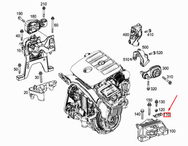 NEW MERCEDES-BENZ A W177 LEFT TRANSMISSION MOUNT BRACKET A2472410100 ORIGINAL - Image 7