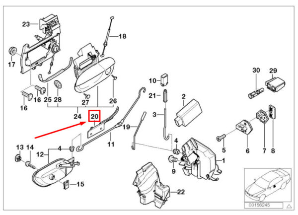 NEW BMW 7 E38 FRONT LEFT DOOR BRACKET 8215699 51218215699 ORIGINAL - Image 7