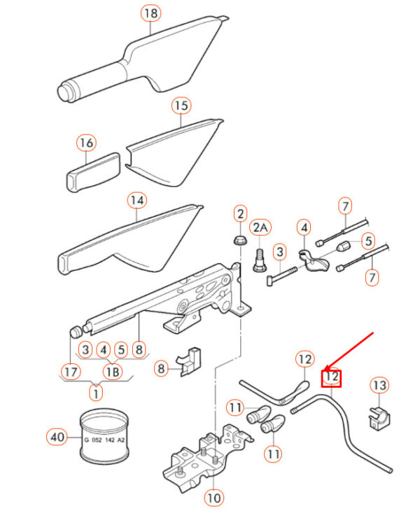NEW VOLKSWAGEN BEETLE 9C HANDBRAKE CABLE LEFT GUIDE TUBE 1J0711951C - Image 9